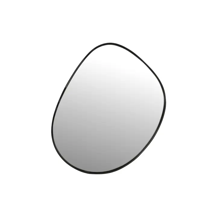 Organic Pebble Black Wall Mirror Modern Decorative Accent