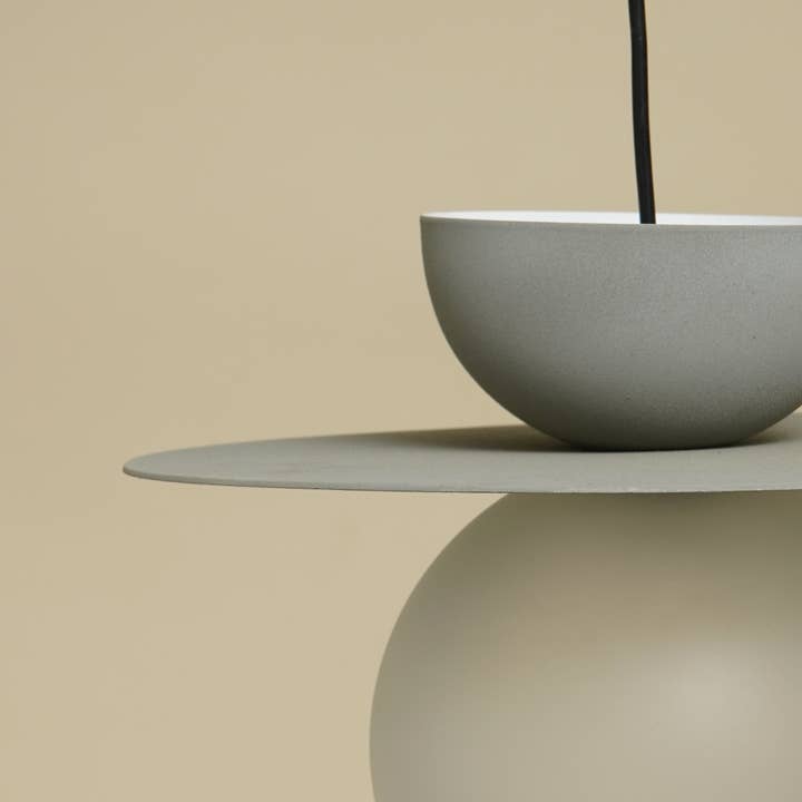 Modern Grey Glass Pendant Ceiling Light Minimal Design