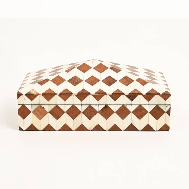 Diamond Pattern-Bone Inlay Decorative Box