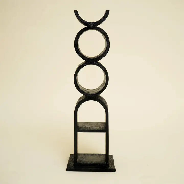 Handmade Wooden Wine Stand – Large Black Wine Rack