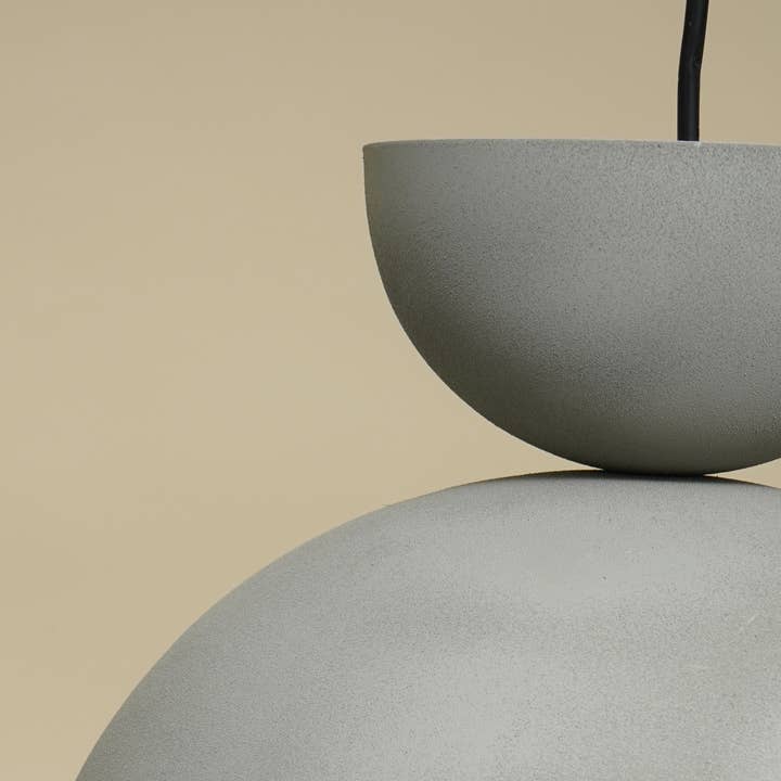 Modern Grey Dome Pendant Lamp Iron Aluminium Glass