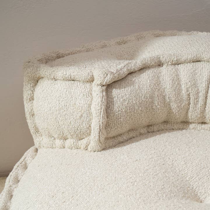 White Floor Sofa Chair with Backrest - 80 cm