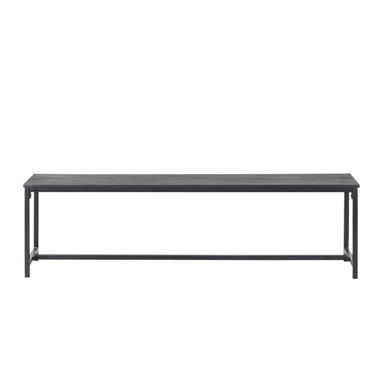 Brushed Charcoal Metal & Black Mango Wood Bench – Modern Industrial Design