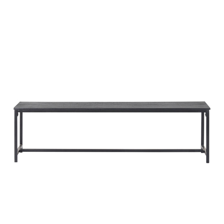 Brushed Charcoal Metal & Black Mango Wood Bench – Modern Industrial Design