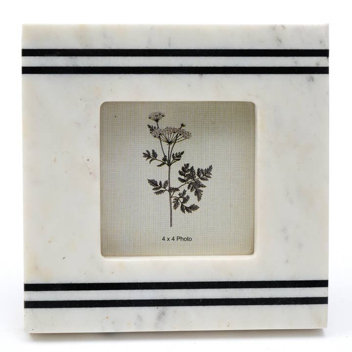Rhaenyra 6x4 Natural Marble Picture Frame - Elegant Stone Photo Display for Desk, Shelf, Home Decor Gift