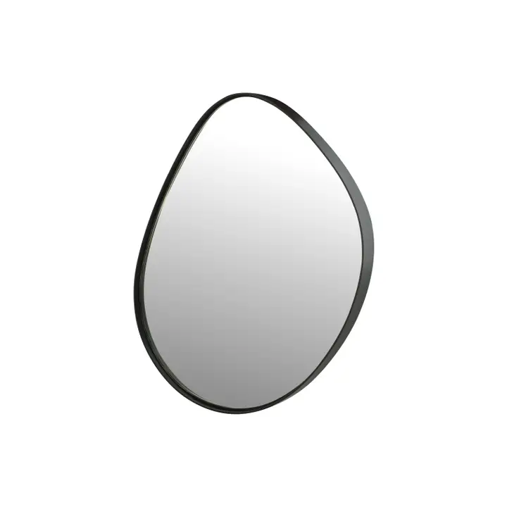 Organic Pebble Black Wall Mirror Modern Decorative Accent