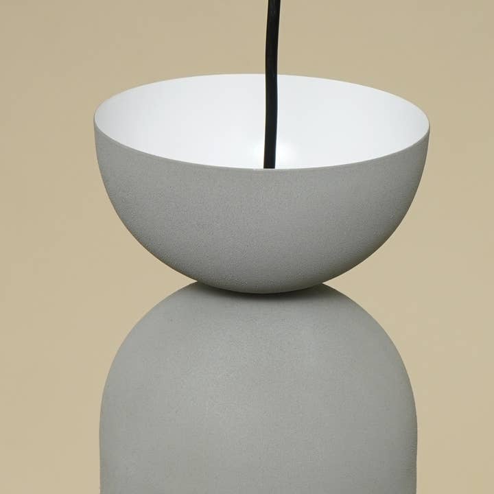 Modern Tall Grey Pendant Lamp Iron Aluminium Glass