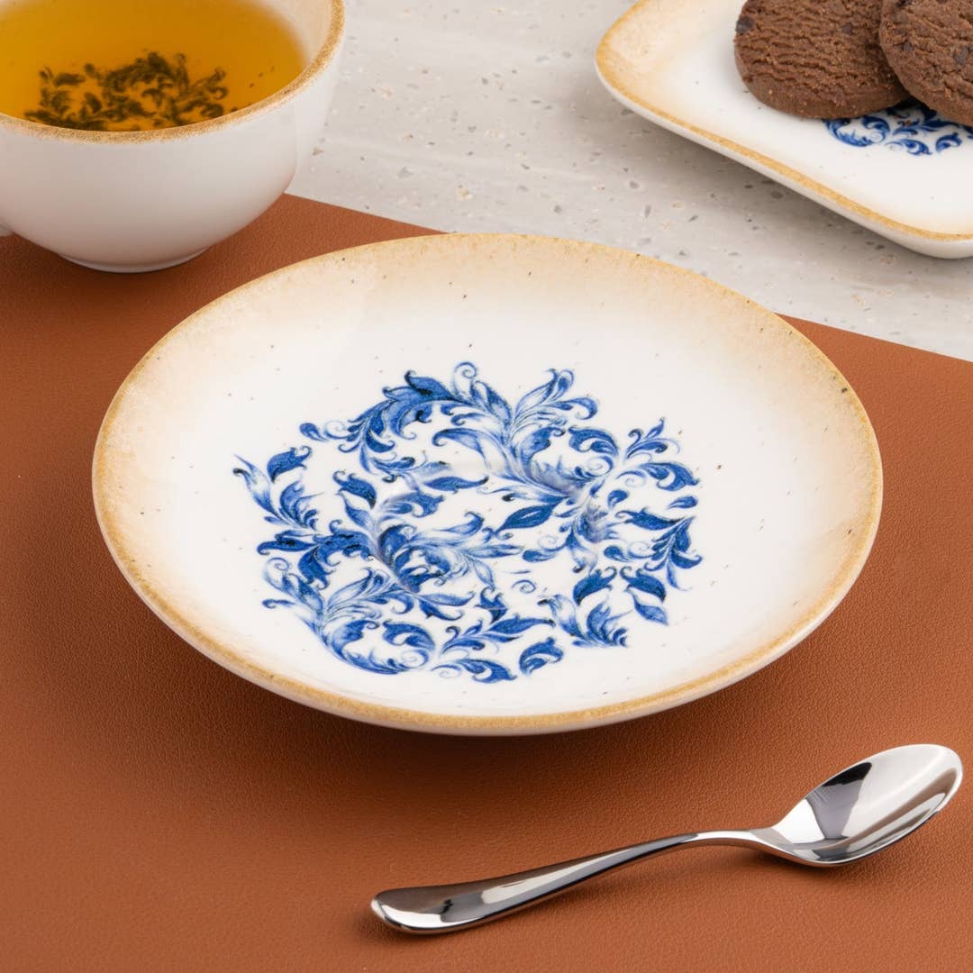Cruise Amalfi Porcelain Saucer 15cm | Mediterranean Coffee & Tea Saucer | Professional Hospitality Tableware | Set of 12