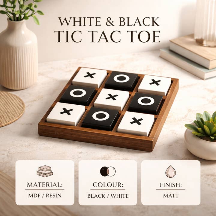 Modern Resin Tic Tac Toe Game Set. | Luxury Home Décor Accent |
