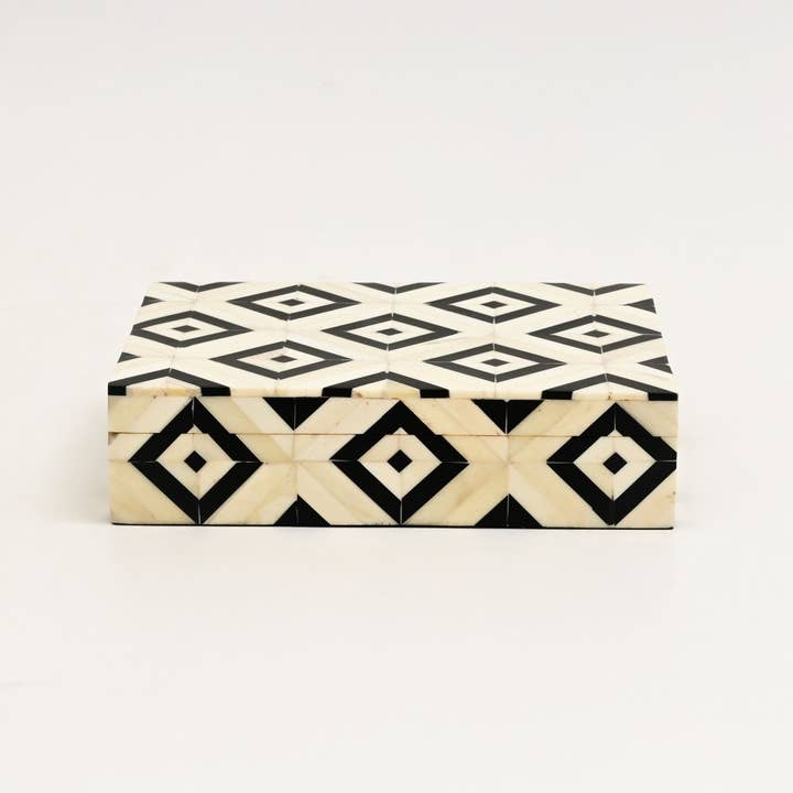 Geometric Bone Inlay Card Box