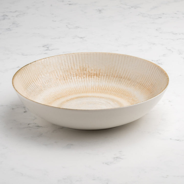 Paros Shell Sand Coupe Deep Porcelain Plate | Textured Soup & Pasta Bowl Plate | Professional Hospitality Tableware | Set of 6