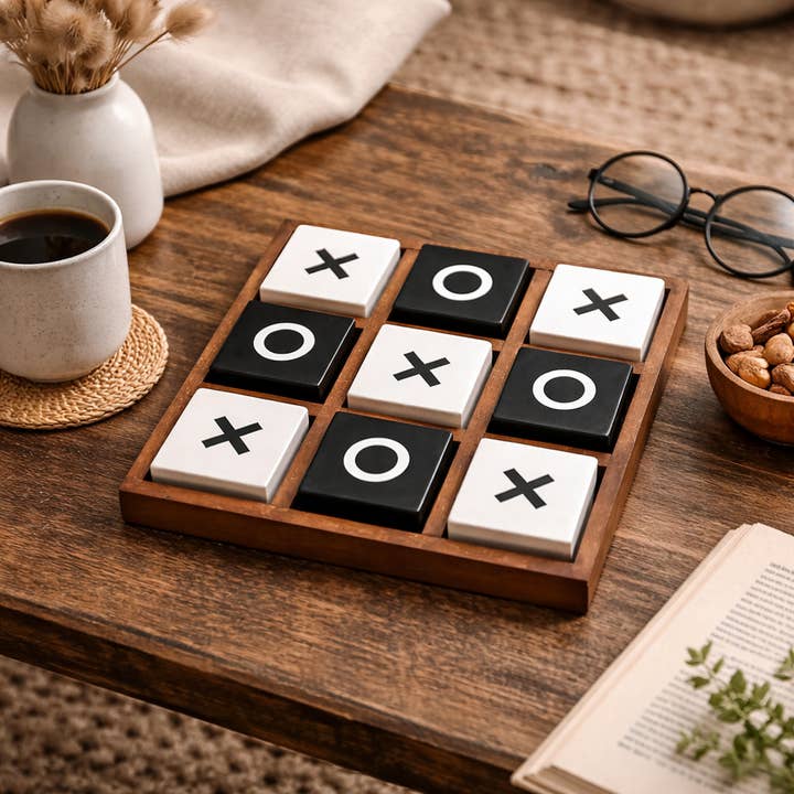 Modern Resin Tic Tac Toe Game Set. | Luxury Home Décor Accent |