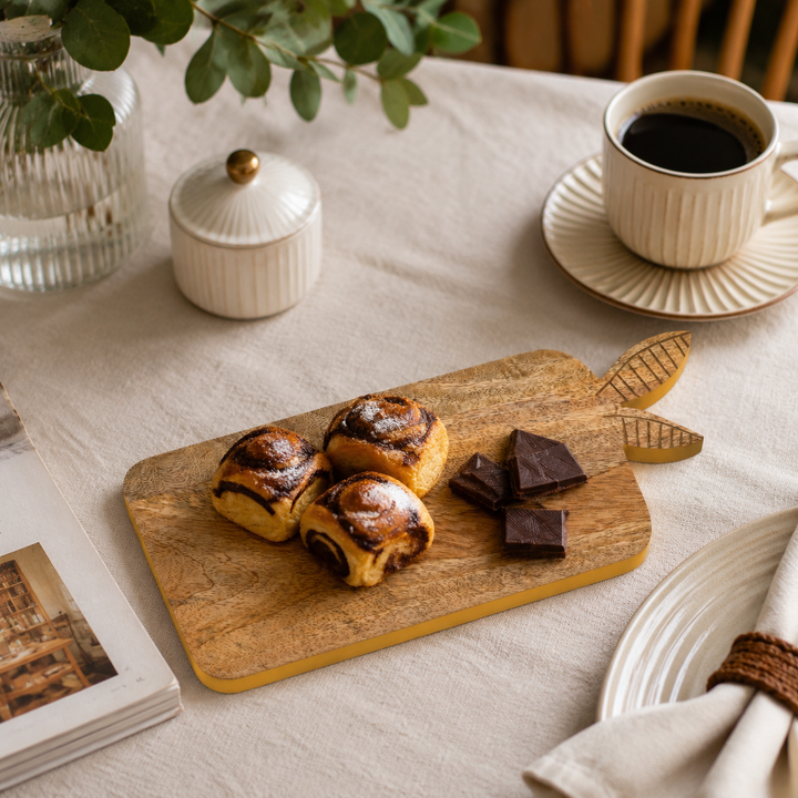 Bunny Mango Wood Serving Board with Colour Edge Trim