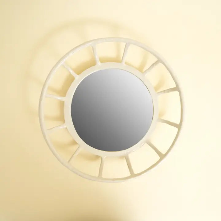 Espejo redondo de pared (blanco nieve)