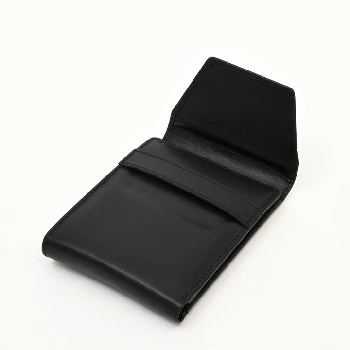 Men’s Leather Wallet 3S Napblk – Premium Black Napa Leather Slim Wallet with Coin Pocket & 6 Card Slots | Luxury Handcrafted Gents Wallet