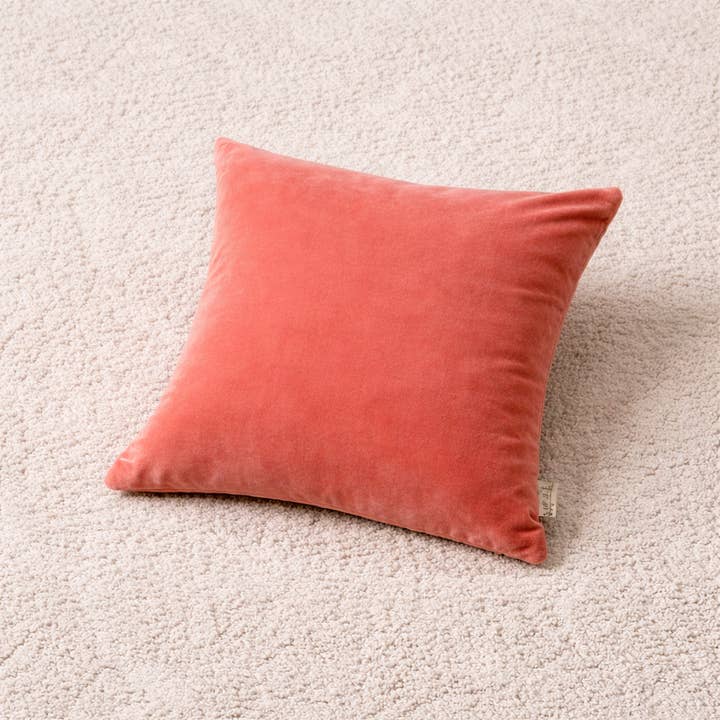 Velvet Cotton Cushion- Dusty Rose Solid- 45x45 cm