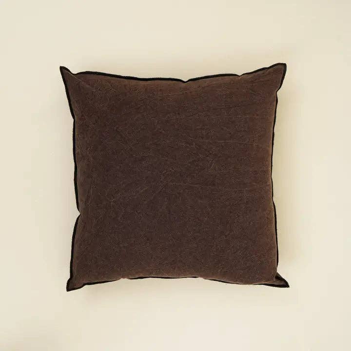 Handmade Cotton & Linen Cushion Cover – Beige, Brown & Green