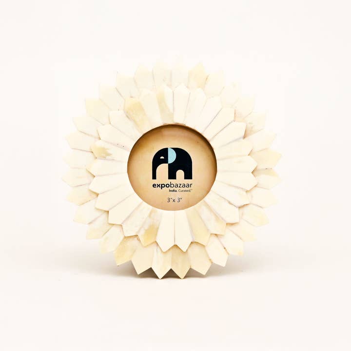 Sunflower Bone Inlay Photo Frame – 3x3 inches