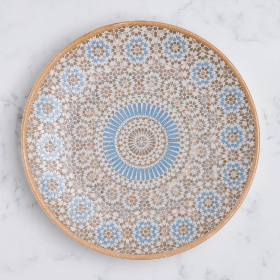 Cruise Tangier Round Rimless Porcelain Plate 27cm – Set of 6 | Moroccan Pattern Dinner Plate | Professional Hospitality Tableware