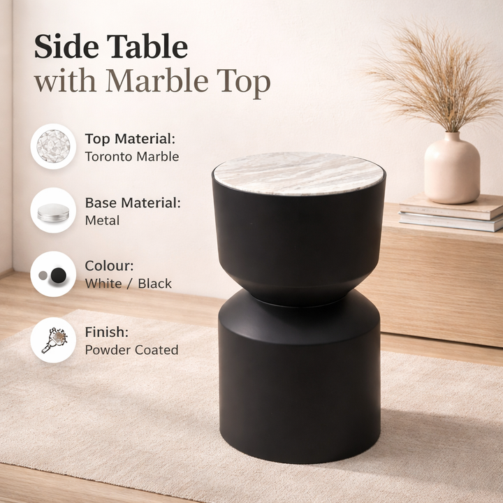 Drum Table with Toronto Marble top