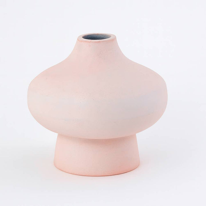 Ivory Powder-Coated Aluminium Vase – Sculptural Form