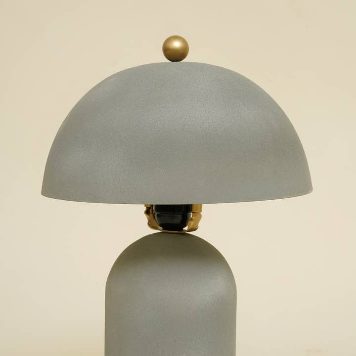 Modern Grey Iron Table Lamp Minimal Sculptural Design