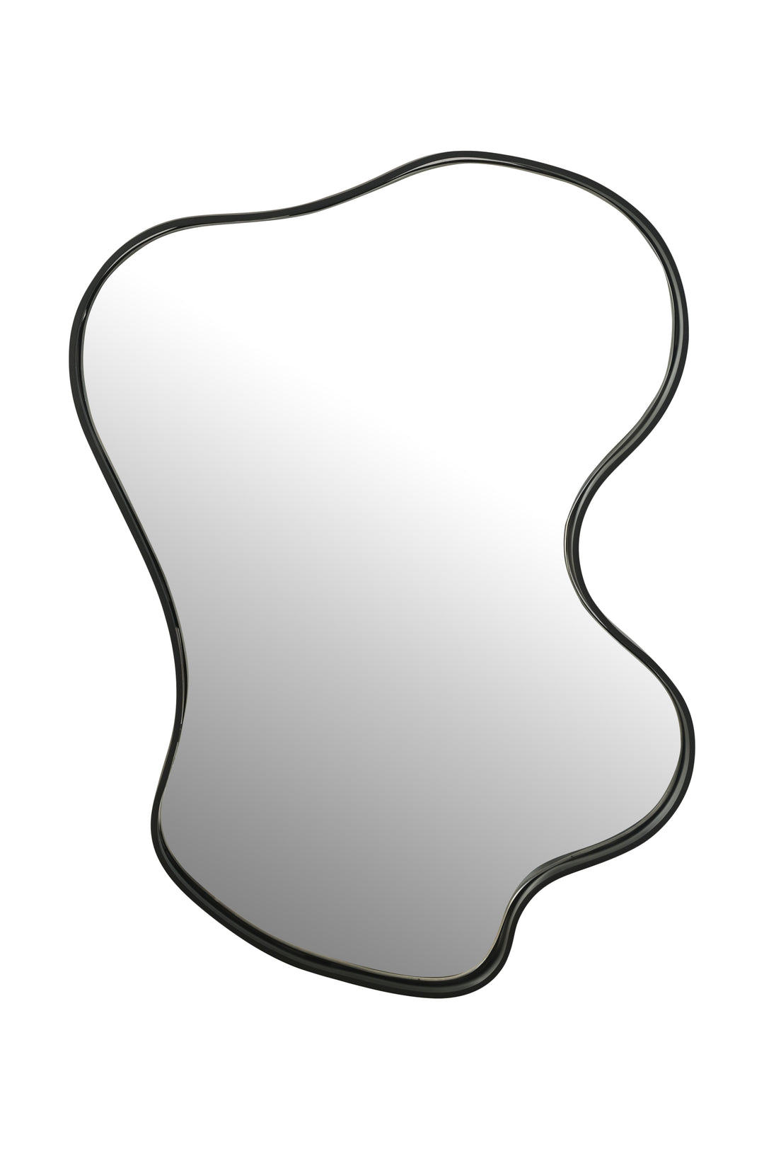 Freeform Wave Black Wall Mirror Modern Decorative Décor