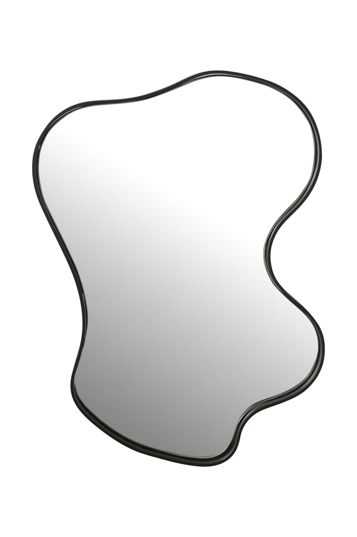 Freeform Wave Black Wall Mirror Modern Decorative Décor