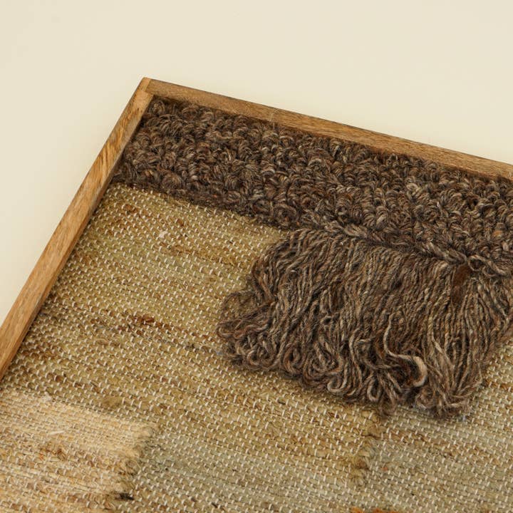 Handcrafted Multicolour Cotton & Hemp Wall Art with Wooden Frame