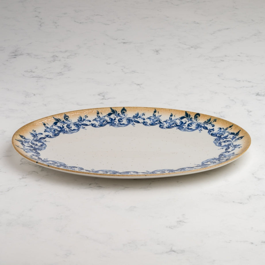 Cruise Amalfi Oval Porcelain Plate with Foot 32cm – Set of 6 | Mediterranean Serving Platter | Professional Hospitality Tableware