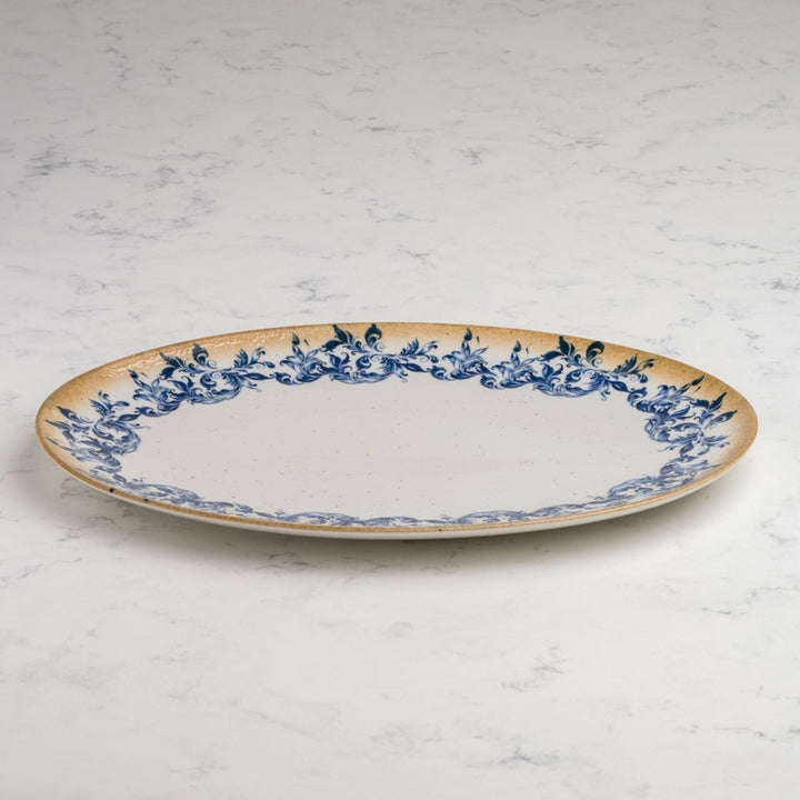 Cruise Amalfi Oval Porcelain Plate with Foot 32cm – Set of 6 | Mediterranean Serving Platter | Professional Hospitality Tableware
