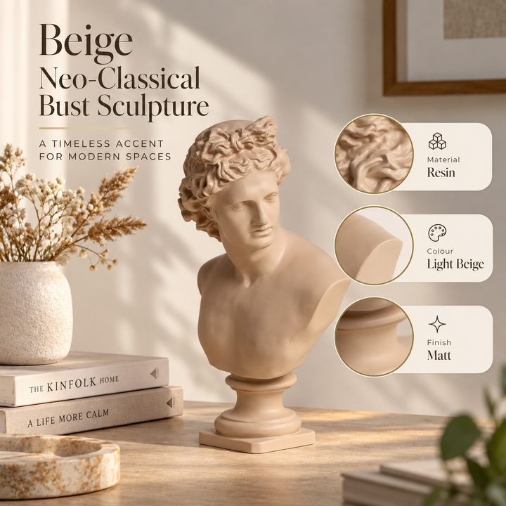 Beige Neo-Classical bust sculpture