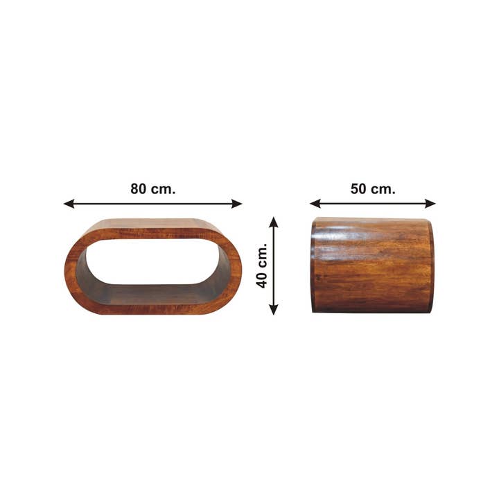Brown Lacquered Solid Mango Wood Amaya Coffee Table