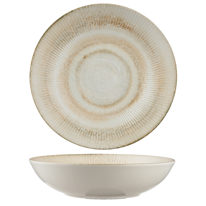 Paros Shell Sand Coupe Deep Porcelain Plate | Textured Soup & Pasta Bowl Plate | Professional Hospitality Tableware