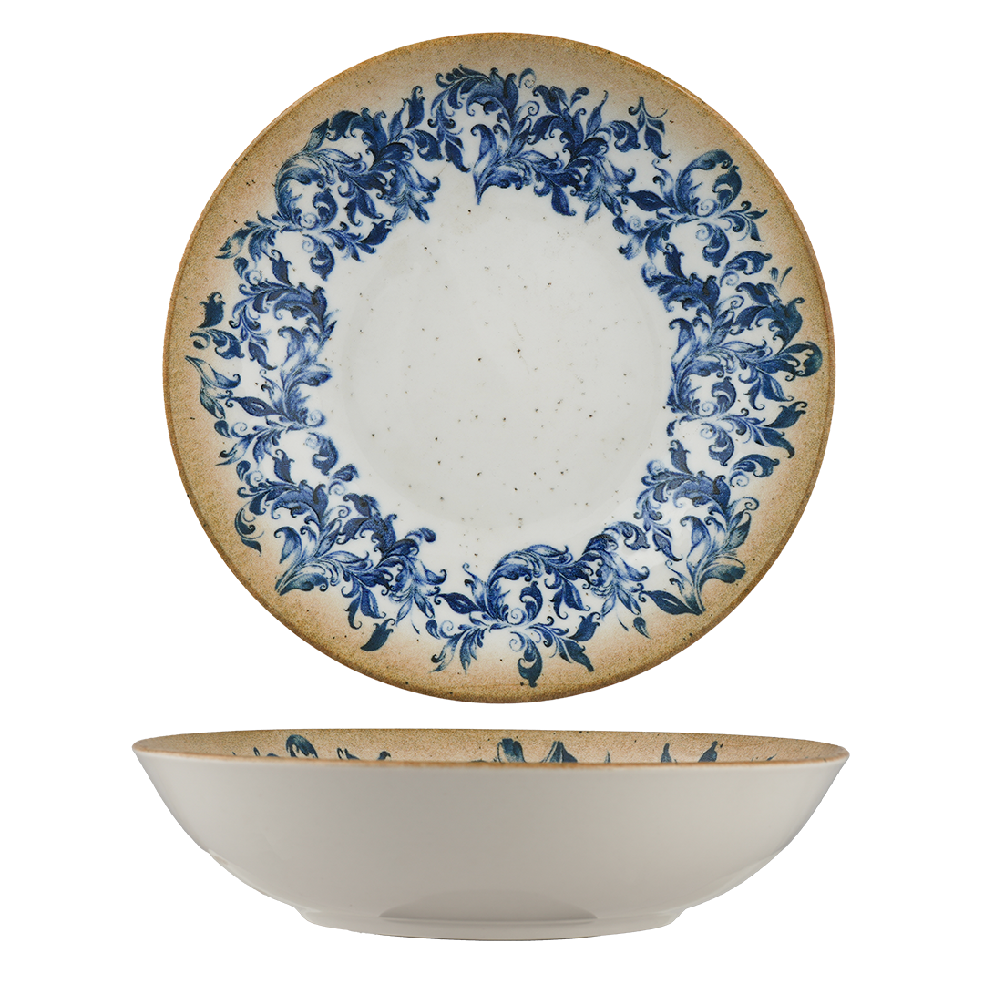 Cruise Amalfi Coupe Deep Porcelain Plate | Mediterranean Pasta & Soup Plate | Professional Hospitality Tableware | Set of 6