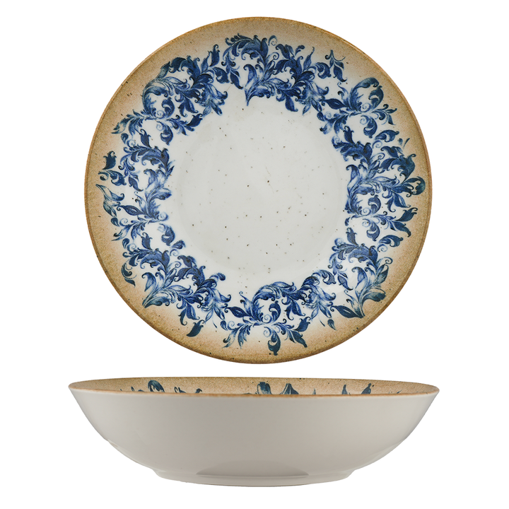 Cruise Amalfi Coupe Deep Porcelain Plate | Mediterranean Pasta & Soup Plate | Professional Hospitality Tableware | Set of 6