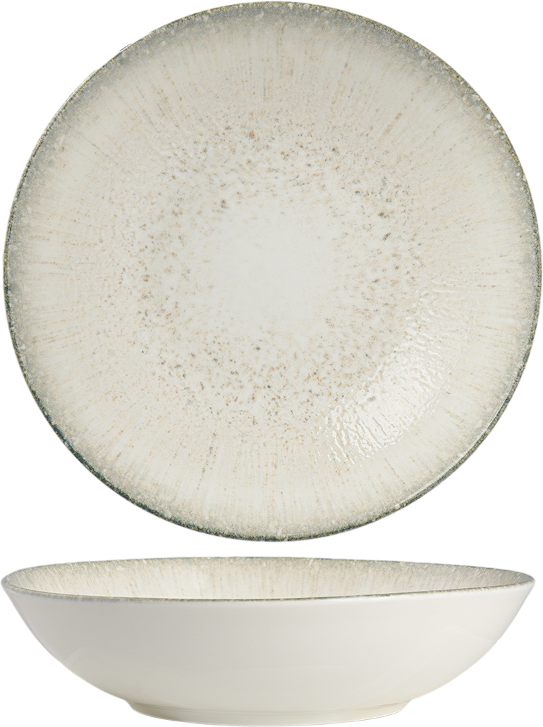 Ariane Iris Grey Coupe Deep Plate 21CM – Set of 6 | Porcelain Tableware for Hotels & Restaurants