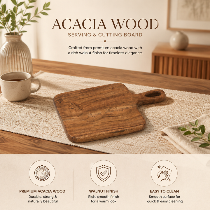 Artisan Grain Chopping Board in Acacia Wood 22x32 cm