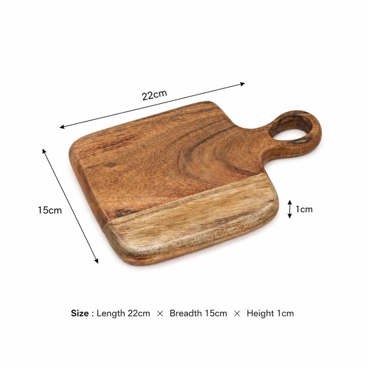 Timber Craft Chopping Board in Natural Acacia Wood 15x22 cm