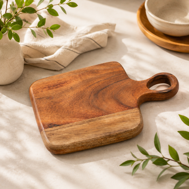 Timber Craft Chopping Board in Natural Acacia Wood 15x22 cm