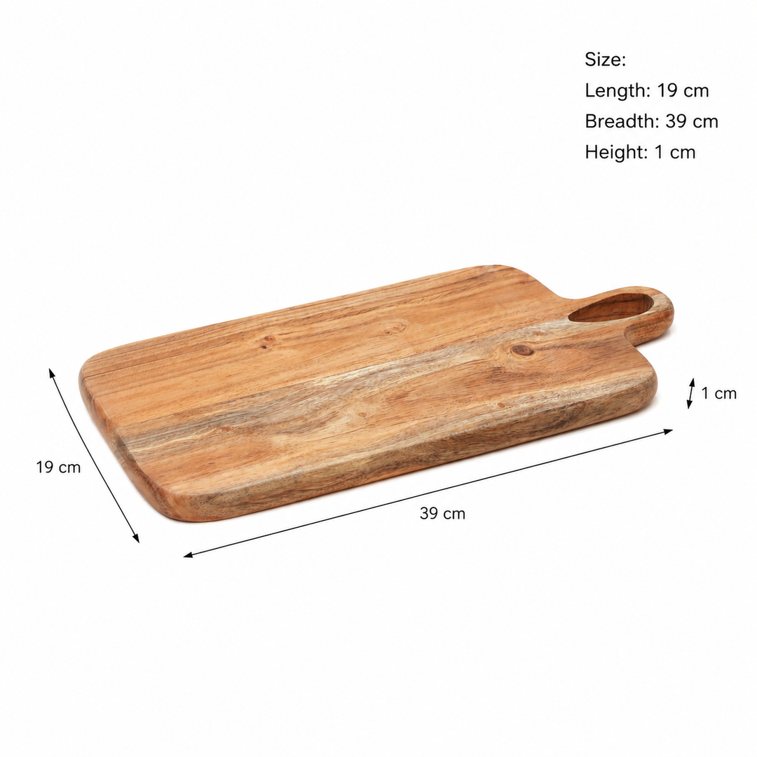 Loop Grid Chopping Board in Natural Acacia Wood 20x40 cm