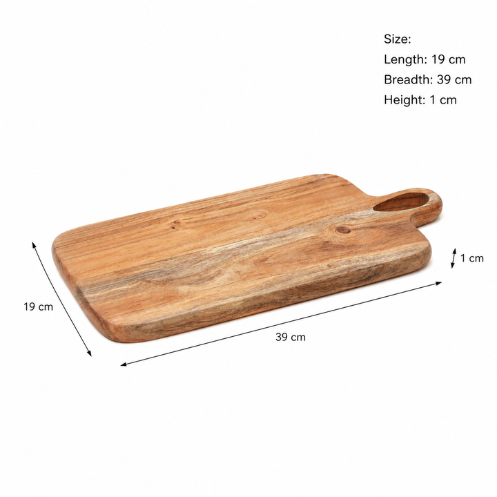 Loop Grid Chopping Board in Natural Acacia Wood 20x40 cm