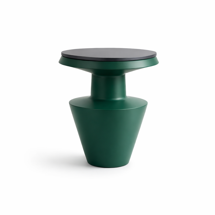 Compact Green Metal Side Table Modern Accent Décor