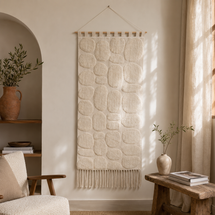 Pebble Harmony Tufted Wall Hanging | Cotton Textile Art