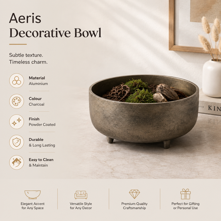 Aluminium Decor Bowl with Antique Nickel Finish