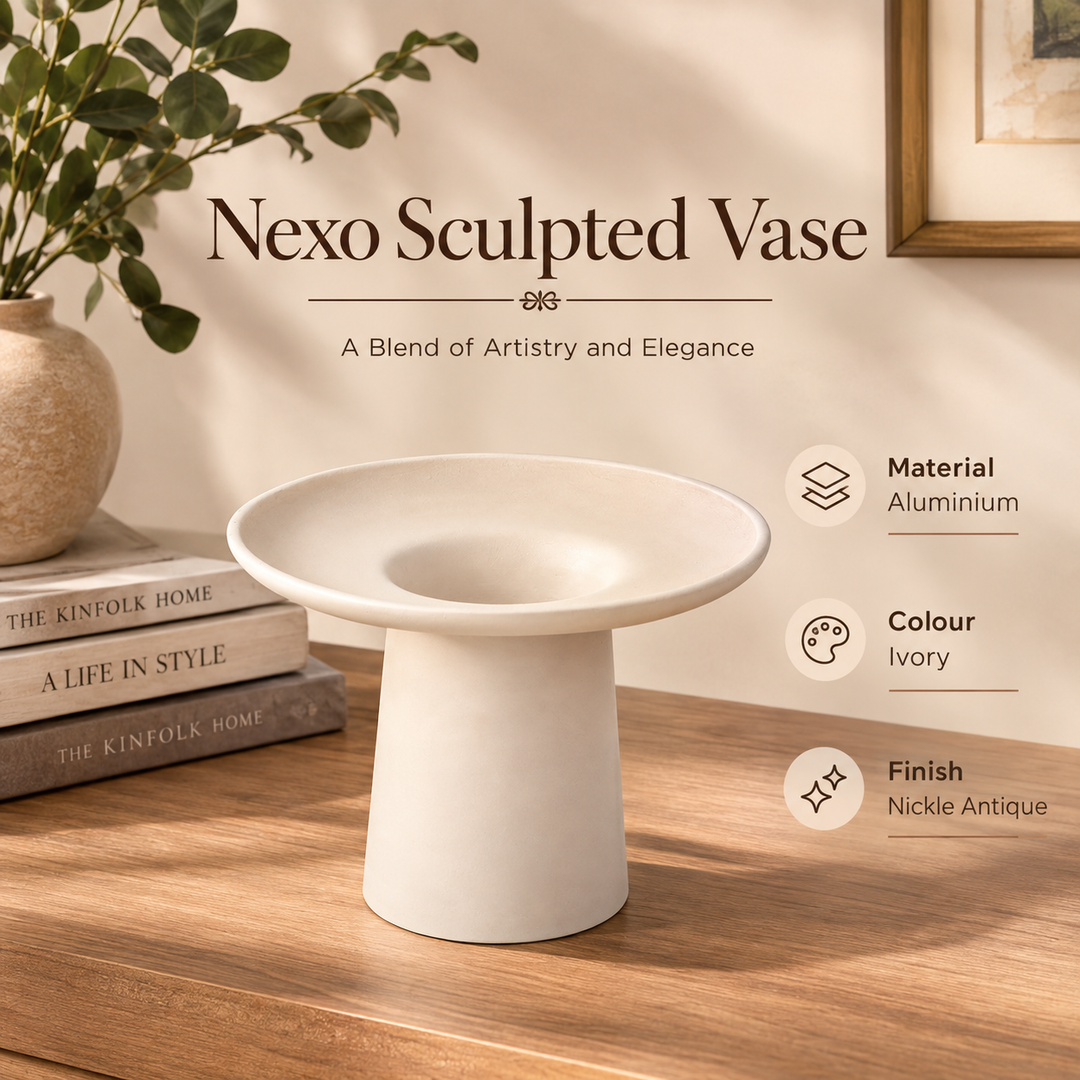 Ivory Powder-Coated Aluminium Vase