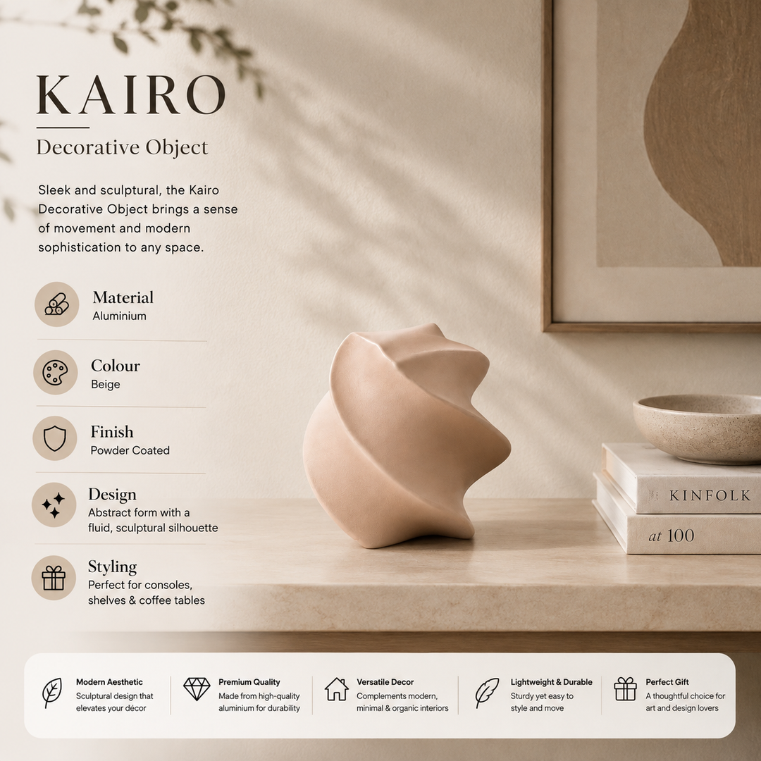 Abstract Aluminium Decor Object – Beige Powder Coated