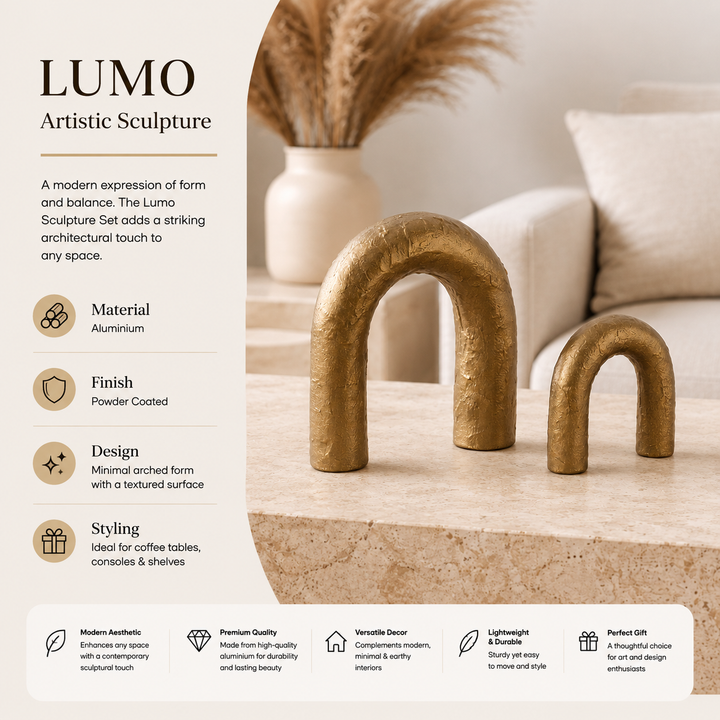 Modern Aluminium Arch Sculpture – Powder Coated Décor