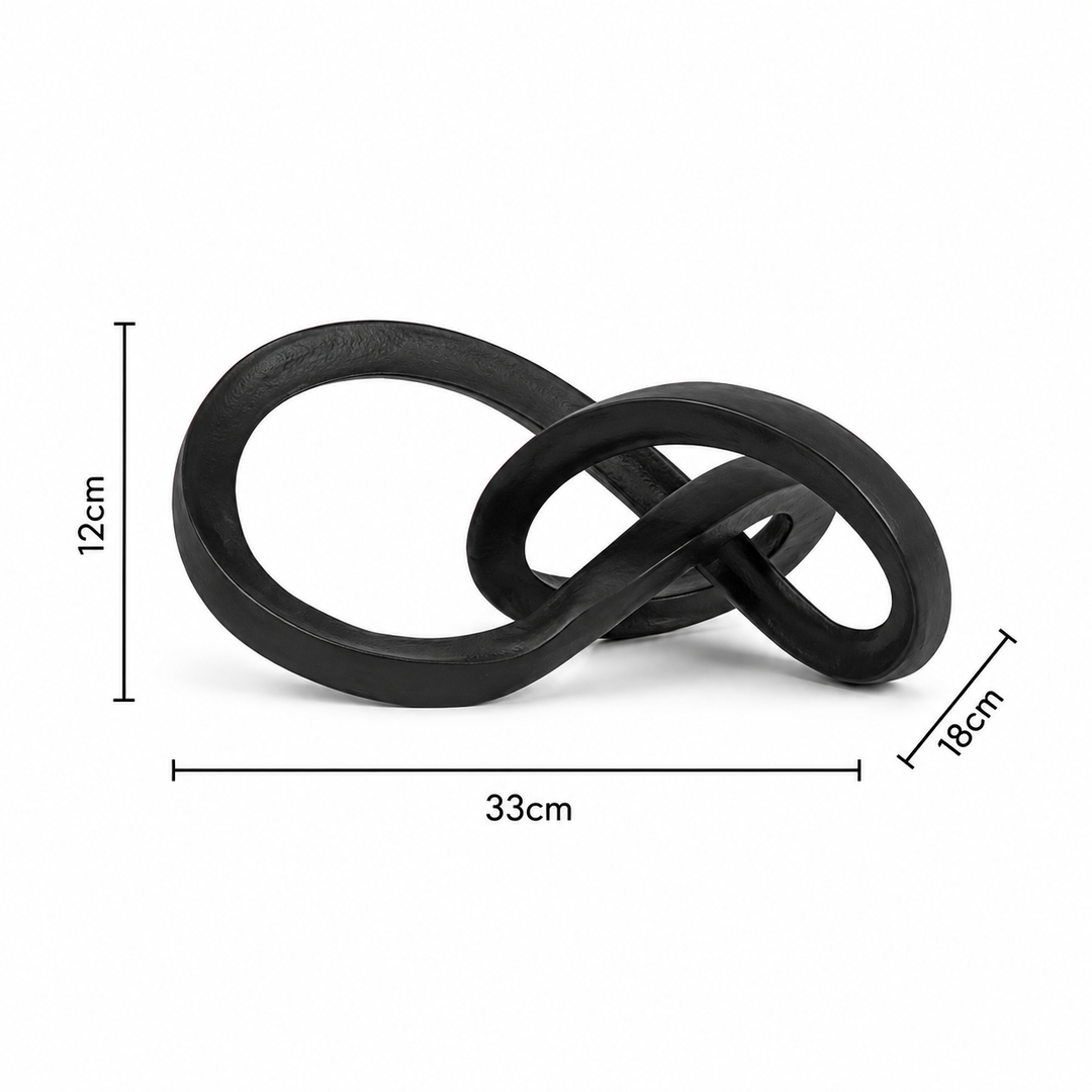 Interlocking Loop Aluminium Sculpture – Black