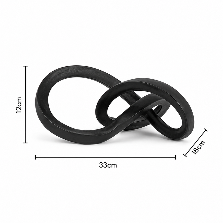 Interlocking Loop Aluminium Sculpture – Black